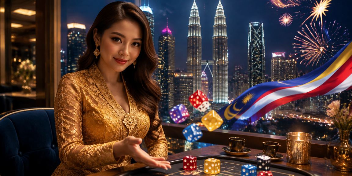 Orang bermain permainan dadu tradisional di Kuala Lumpur